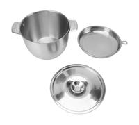 Stainless Steel Cooking Oil Storage Tank | 2.8L Large Capacity with Strainer Net | Oil Strainer Pot for Kitchen/Lard/Frying | 304 Food Grade Material, Easy Pour Spout