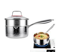 Stainless Steel Cooking Pan - Uncoated Nonstick Skillet, Hammered Rustproof