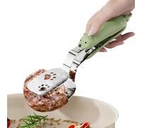 Stainless Steel Cooking Tongs - Heavy Duty Grilling Tools, Anti Slip Handle Food Serving Clip, Durable Heat Resistant BBQ Utensil for Meat Salad Bread Bacon Control | Outdoor Restaurant Camping