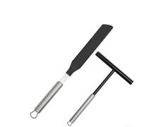 Stainless Steel Crepe Spreader & Spatula Kit Black | Includes spreader and spatula, stainless steel build, rust resistant, black finish, kitchen essential