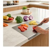 Stainless Steel Cutting Board with Lip for Countertop Kitchen Chopping Boards (12"x12"(30 * 30cm))