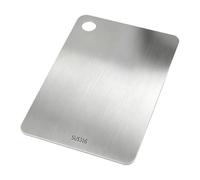 Stainless Steel Cutting Boards for Kitchen Avec Trou de Poignée Rond | Aux Préparations Au-dessus de L'évier de Cuisine, Bords Arrondis, Double Face, pour Couper et Hacher(Smooth Surface,42x28cm)
