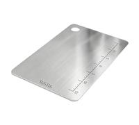 Stainless Steel Cutting Boards for Kitchen Avec Trou de Poignée Rond | Aux Préparations Au-dessus de L'évier de Cuisine, Bords Arrondis, Double Face, pour Couper et Hacher(Scale Mark,39x28cm)