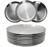 Stainless Steel Dinner Plates 10 Inch Rust pour proof Stainless(10)