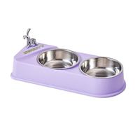 Stainless Steel Dog Bowls, No Slip Pet Bowls, Double Cat Bowl, Puppy Food Bowls with Not Slip Resin Station Designed 12,8 x 5,31 x 2,36 Inches for Small Pets, Puppies, and Cats