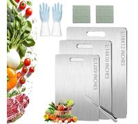 Stainless Steel Double Sided Chopping Board,2025 New Titanium Cutting Board, 100% Pure Titanium Cutting Boards for Kitchen, Dishwasher Safe for Meats, Fruits and Vegetables (11.4 * 7.9 in)