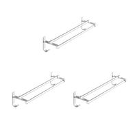 Stainless Steel Double Towel Rack Durable Aluminum Hooks for Bathroom & Kitchen Space Saving Wall Storage for Towels Mats & More Stylish Silver Design