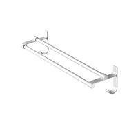 Stainless Steel Double Towel Rack Durable Aluminum Hooks for Bathroom & Kitchen Space Saving Wall Storage for Towels Mats & More Stylish Silver Design