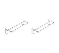 Stainless Steel Double Towel Rack Durable Aluminum Hooks for Bathroom & Kitchen Space Saving Wall Storage for Towels Mats & More Stylish Silver Design