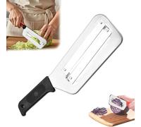 Stainless Steel Dual Blade Julienne Cutter, Cabbage Shredder for Coleslaw, Stainless Steel Shredder Knife, Kitchen Multifunctional Vegetable Slicer Tool (Black)
