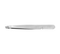 Stainless Steel Eyebrow Hair Removal Tweezer Slanted Tip Design for Close Skin Ergonomics Design with Comb