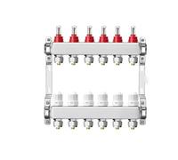 Stainless steel floor hot manifold kit, including 3/4 "* Φ 16mm, 3/4" * Φ 20mm * brass adapter for hydraulic radiant heating(6way)