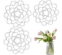 Stainless Steel Floral Grid Organizer, 2025 New Flower Arrangement Holder, Flower Arrangement Holder for Vase Floral Stems Bouquets(3Pcs Silver 6in)