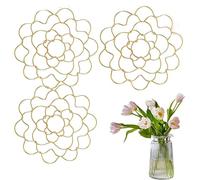 Stainless Steel Floral Grid Organizer, 2025 New Flower Arrangement Holder, Flower Arrangement Holder for Vase Floral Stems Bouquets(3Pcs Gold 6in)