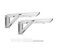 Stainless Steel Folding Shelf Bracket | 440LB Heavy Duty Wall Mounted Table Bracket for RV / Boat / Garage | Auto Locking Hinge, Space Saving Design, 240mm Length