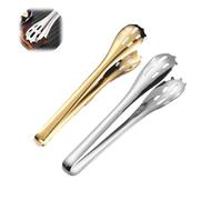 Stainless Steel Food Clips, Ergonomic Grip, Versatile Kitchen Tongs, Heat Resistant Kitchen Tool, 304 Stainless Steel Sturdy Design for Grilling Cooking and Buffet (gold small+original small)