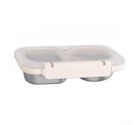 Stainless Steel Food Container 400ml 2 Section Stainless Steel(White)