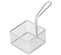Stainless Steel Fry Basket | Heat Tolerant Long Handle for Secure Frying | French Fries Strainer Net/Fried Chicken/Vegetables | Sturdy Kitchen Colander Sieve