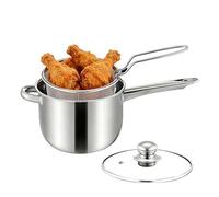 Stainless Steel Fryer With Basket - 38x19.5x13cm Pot For Deep Frying & Steaming - Multifunctional Cookware With Lid For Fries - Induction Gas Stove Compatible Kitchen Tool