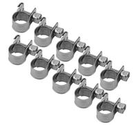 Stainless Steel Fuel Injection Hose Clamps, 10PCS Adjustable Pipe Hose Clip Tube Clamps Set for Plumbing, Automotive And Mechanical Application, 6mm to 20mm (8-10Mm)