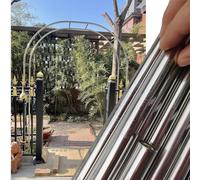 Stainless Steel Garden Arch Trellis for Roses - Weather-Resistant Metal Structure Stable Base Sizes: 120x230cm (3.9x7.5ft) & 150x240cm - Perfect for Outdoor Landscaping