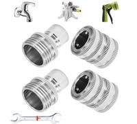 Stainless Steel Garden Hose Quick Connect Fittings Set, Thread No-Leak Water Hose Connectors Quick Disconnect, Solid Brass Male and Female, Male and Female Sprayers Pipe Adapter(2 Sets)