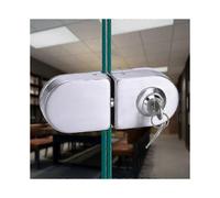 Stainless Steel Glass Door Hinge, Anti-theft Security Lock with Keys for Bathroom Shower Glass Door Cupboard(1pcs, Silver)_Good quality