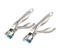 Stainless Steel Heat Guard Plate Tongs | 2 - Pack Kitchen Clip for Hot Bowls/Pots/Trays | Ergonomic Handle & Built - In Bottle Opener