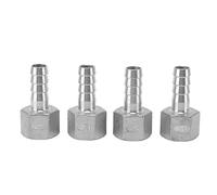 Stainless Steel Hose Barb Connector 13mm 1 / 2in | 4pcs Pipe Fitting for Beer Cooler/Pressure Systems | Oxidation - Defiant & High - Strength