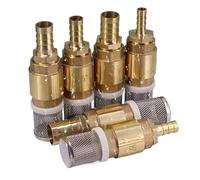 Stainless Steel Hose Barb Filter 2 PCS 6-25mm 1/2" Check Valve Hose Adapter Anti Backflow One-Way W/Filter(For 14mm Tubing)