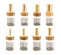 Stainless Steel Hose Barb Filter 4 PCS G1/2 6-25mm Stainless Steel Mesh Hose Filters Garden Irrigation Pump Protection Filtering Water Cleaning Brass(G1I2-12mm)