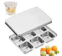 Stainless Steel Ice Tray - Ice Molds For Cocktails, Cube Trays With Lid, Effortless Block Maker Container | Food Service Equipment & Supplies For Beverage, Coffee, Wine, Kitchen, Restaurant, RV