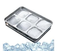 Stainless Steel Ice Tray - Reusable Slow-Melting Cube Mould for Cocktails, Beverage & Coffee | Durable Ice Container for Home Kitchen Bar Restaurant Camping Travel