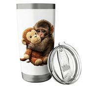 Stainless Steel Insulated Tumblers | 600ml Monkey Patternn Cup With Lid