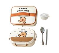 Stainless Steel Kids Lunch Box - Leakproof Microwave Safe Containers | Portable Food Storage Box With Cutlery And Carry Bag | For Outings Daycare Preschool Camping School | 304 Steel 4 Compartments Wi