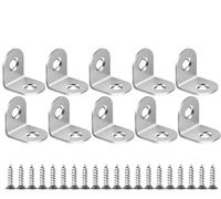Stainless Steel L Bracket Corner Brace With Screws 90°Angle Joint Brackets Fastener Wood Cabinet Connector Support Frame Shelf Convient aux étagères murales(10Set-2x2cm)