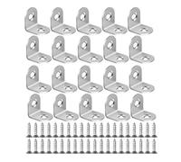 Stainless Steel L Bracket Corner Brace With Screws 90°Angle Joint Brackets Fastener Wood Cabinet Connector Support Frame Shelf Convient aux étagères murales(20Set-2x2cm)