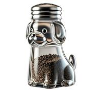 Stainless Steel Lid, Shaker, 4.25x2.76x2.76 Inch Perforated Precision Dispenser, High-Clarity Glass and Stainless Steel Hardware, Sculpted Animal Profile with Style, Cooking Accessory for Barbecue
