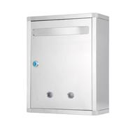 Stainless Steel Lockable Mailbox, Secure Wall Mount Letter Post Box for Home Ornament Décor(1 UK)