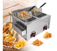 Stainless Steel LPG Gas Fryer - Adjustable Firepower & Temperature Control