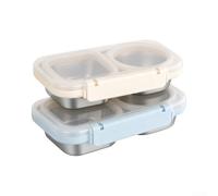Stainless Steel Lunch Box 400ml 2-Compartment Leakproof(C)