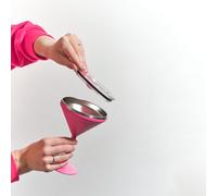 Stainless Steel Martini Glass - Mat, With Lid | Barware & Kitchen | Picnic | Piscine | Beach | Patio | Party Gobelet à cocktail isotherme avec couvercle - Rose - 250 ml - Réutilisable et anti-fuite