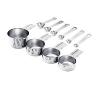 Stainless Steel Measuring Cups - 0.5 * 4.29inch with Spoons Steel Accurate Stackable Kitchen Gadgets - Dry Liquid Ingredient Measuring Cups - for Home Dorm Restaurant Cafe Drinks Dining Room
