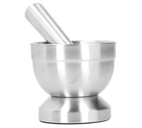 Stainless Steel Mortar and Pestle, Manual Garlic Grinder and Crusher, Mixing Bowl for Guacamole, Crushing Kitchen Tool (S)