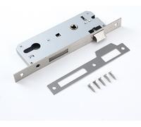 Stainless Steel Mortice Lock, 92 mm Narrow Mortice Tubular Lock ¿ 25 mm Tubular Lock for Left/Right Profile Cylinder (Size: 85 x 20 mm)