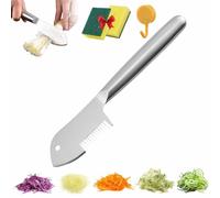 Stainless Steel Multi-purpose Julienne Peeler,2 in 1 Protable Handheld Vegetable Shredder,Quick & Easy Kitchen Shredder Tool,Comfortable Handle &Hanging Holefor Kitchen Peeling Tools (1PCS)