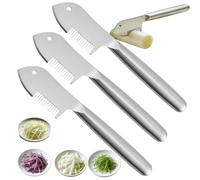 Stainless Steel Multi-purpose Julienne Peeler, Vegetable Julienne Slicer Quick & Easy Kitchen Shredder, with Comfortable Handle and Hanging Hole, For Green Onions (3Pcs)