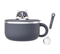 Stainless Steel Noodle Bowl 1200ml With Phone Holder And Spoon