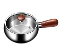 Stainless Steel Oil Pot 600ml Walnut Handle Lid(900ml)
