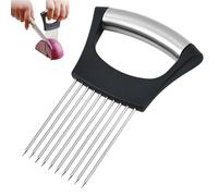 Stainless Steel Onion Slice Holder, 2025 New Onion Holder Cutter, Lemon Slicer, Chopper Slicing Assistant Tool for Meat, Potato, Tomato Kitchen Tools, Convenient Slicing (1PCS)